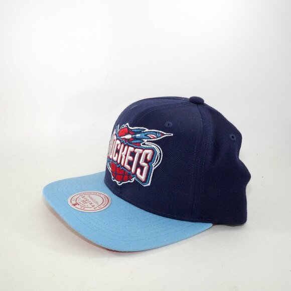 Mitchell & Ness Houston Rockets Snapback Adjustable Hat OG 90's Logo Blue - Picture 2 of 7